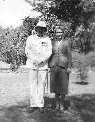 Richard (Tim) and Betty Dening on the occasion of Queen Elisabeth's Birthday Parade and Investiture, Lusaka 1956.