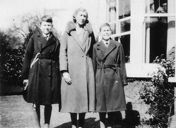 Tim (left) with his mother and younger brother, John at Burley.