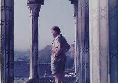 Tim Dening looks out over the Taj Mahal.