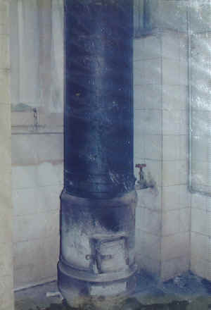 Bath water heating arrangement.