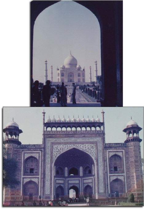 The gates of the Taj Mahal.